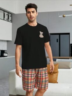 Men's Bear Motif Pajama Set